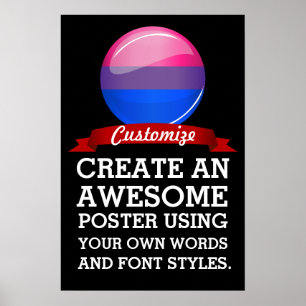 Pôster Bandeira redonda lustrosa do Bisexuality