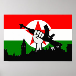 Pôster Bandeira republicana britânica dos lutadores acim