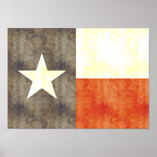 Pôster Bandeira retro de Texas do vintage
