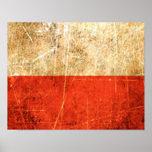 Poster Bandeira riscada e vestida do polonês do vintage