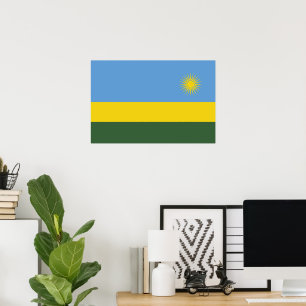 Poster Bandeira Ruanda