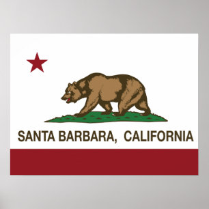 Pôster Bandeira Santa Barbara do estado de Califórnia