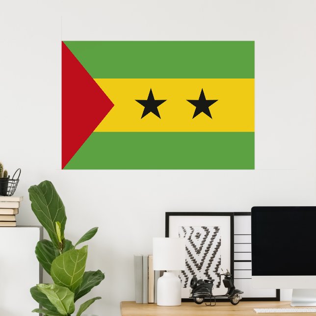 Poster bandeira São Tomé e Príncipe (Escritório em casa)