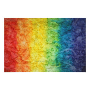 Pôster Bandeira tie-dye de SlipperyJoe's arco-íris pressi