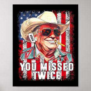 Poster Bandeira Trump 2025 Ocidental Cowboy Você Perdeu D