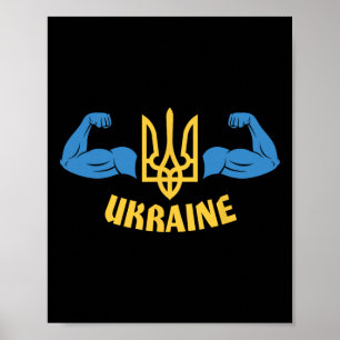 Poster Bandeira Ucraniana Homens Ucranianos Citação Ucran