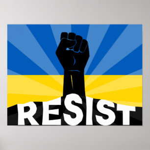 Poster Bandeira Ucraniana Resiste 