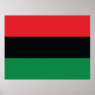 Poster Bandeira vermelha, preta e verde