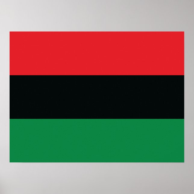Poster Bandeira Vermelha, Preta e Verde (Frente)
