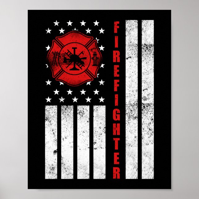 Poster Bandeira Vermelha Thin Red Flag Americana (Frente)
