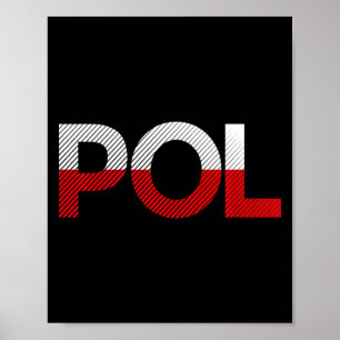 Poster Bandeira Vintage da Polônia Futebol Esporte Bandei