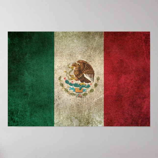 Poster Bandeira Vintage em desgosto no México (Frente)