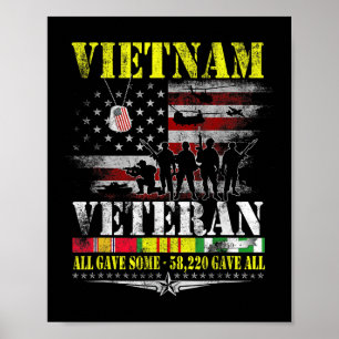Poster Bandeira Vintage Memorial de Veteranos do Vietnã V
