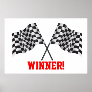 Pôster bandeiras cruzadas que representam esporte ou linh