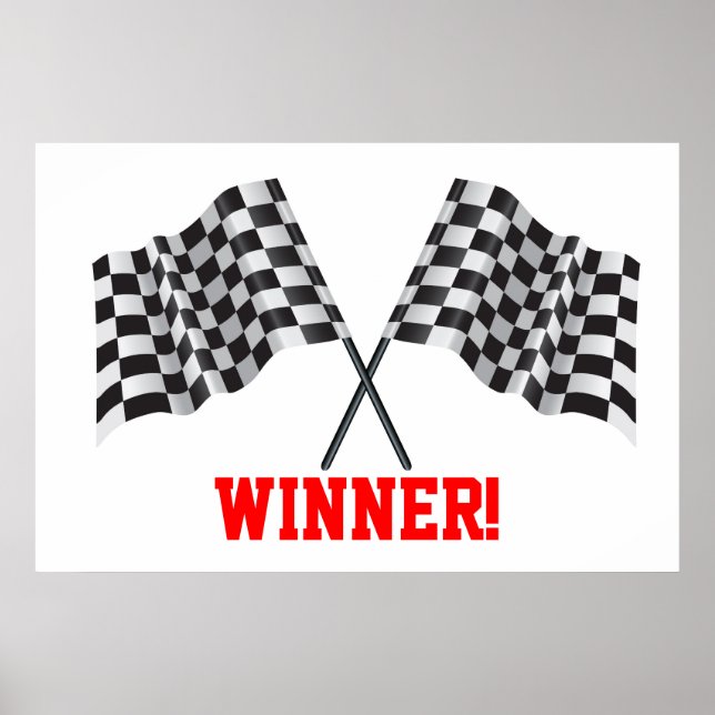 Pôster bandeiras cruzadas que representam esporte ou linh (Frente)