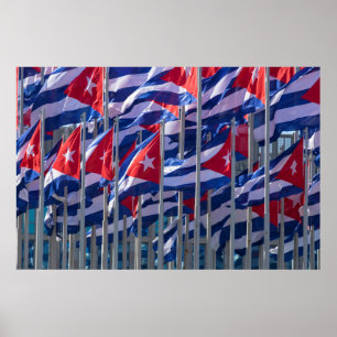 Poster Bandeiras cubanas, Habana, Cuba