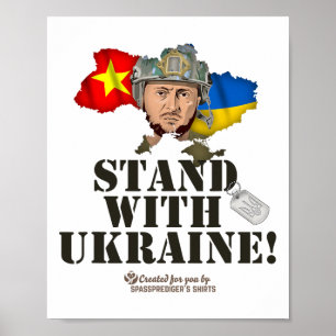 Poster Bandeiras da Ucrânia e do Vietnã Selenskyj Fique c