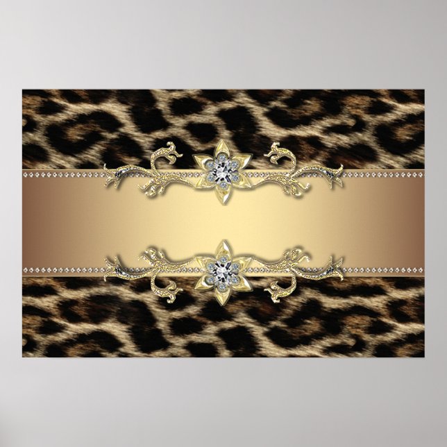 Pôster Bandeiras de Aniversário de Leopardo (Frente)