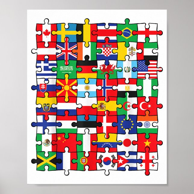 Poster Bandeiras de países de bandeira internacional mund (Frente)