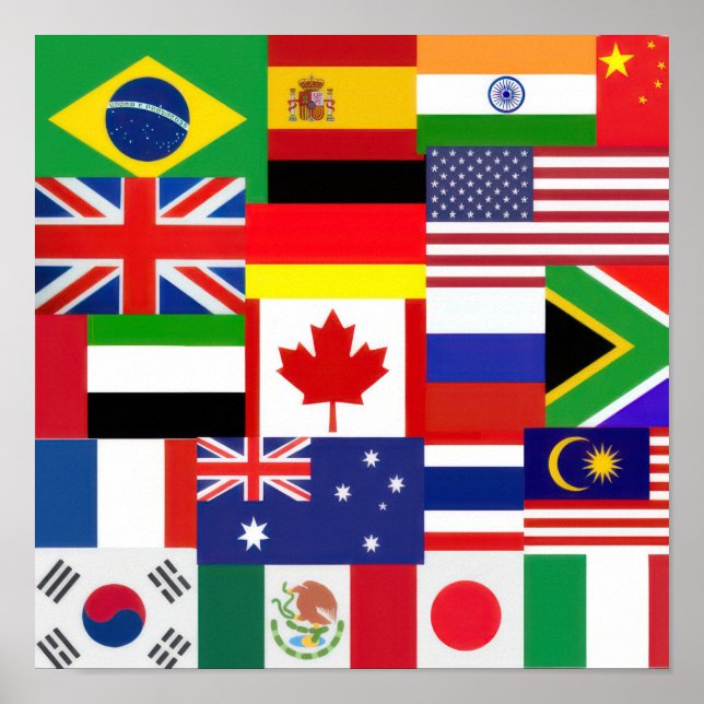 Poster Bandeiras do Mundo (Frente)