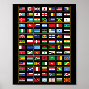 Poster Bandeiras Dos Países Do Mundo Internacional