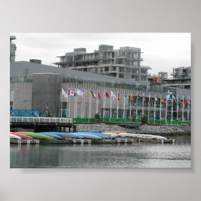 Pôster Bandeiras e canoas coloridas (Frente)