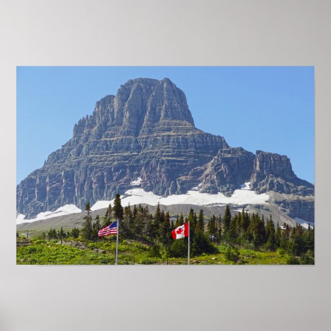 Poster Bandeiras, Logan Pass, Clements Mountain, Montana (Frente)