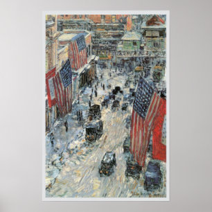 Pôster Bandeiras na Rua 57 por Frederick Childe Hassam