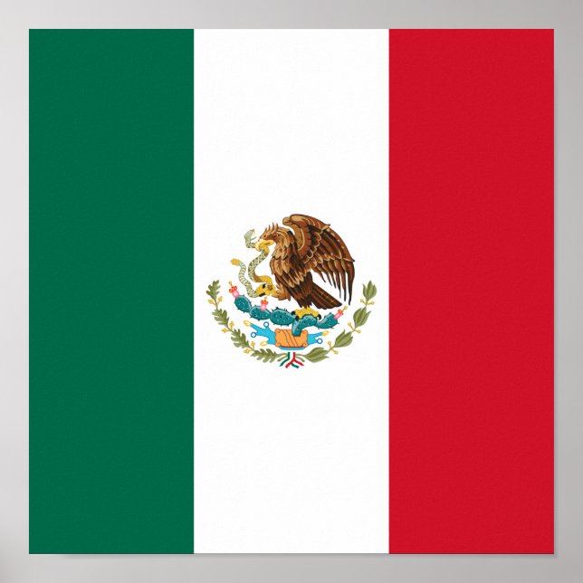 Poster Bandera do México Bandeira nacional mexicana (Frente)