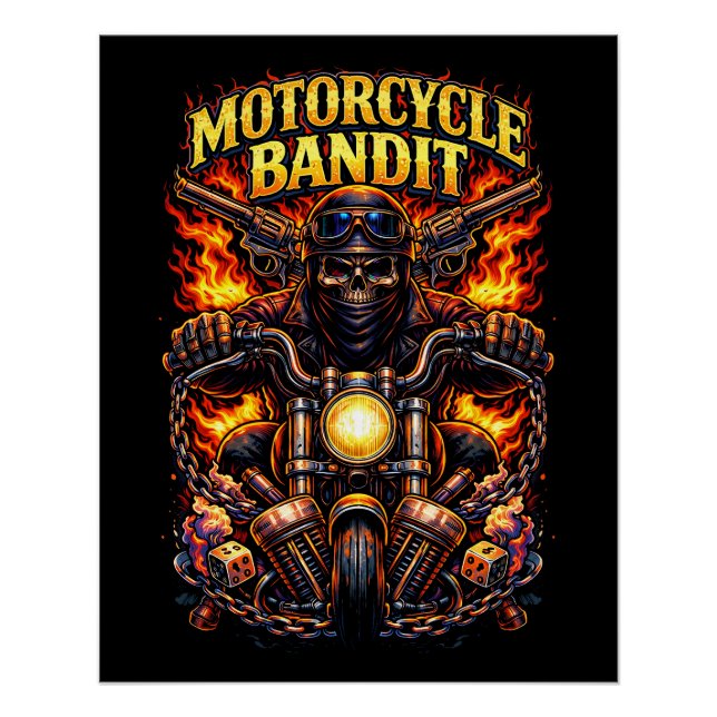 Pôster Bandido de Moto (Frente)