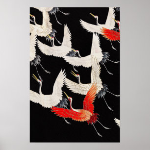 Poster Bando de Crane Birds Vintage Art