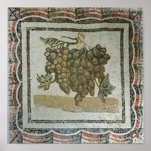 Poster Bando de uvas brancas, mosaico romano