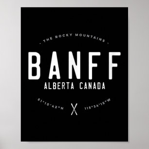 Poster Banff Alberta Canadá Gráfico Distorcida Vintage Es
