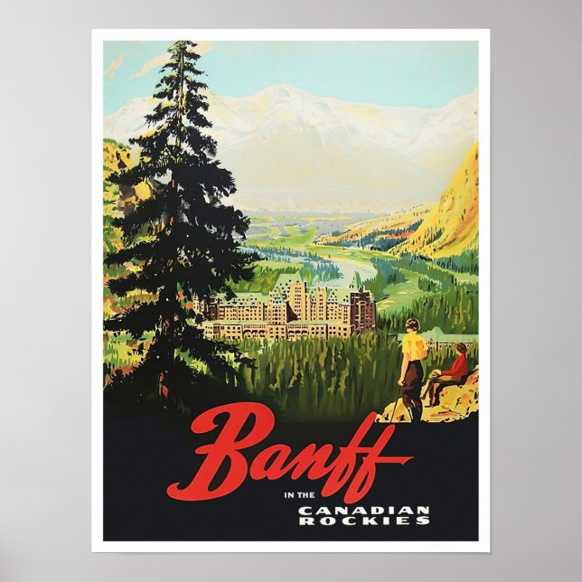 Poster Banff Canada viagens vintage (Frente)