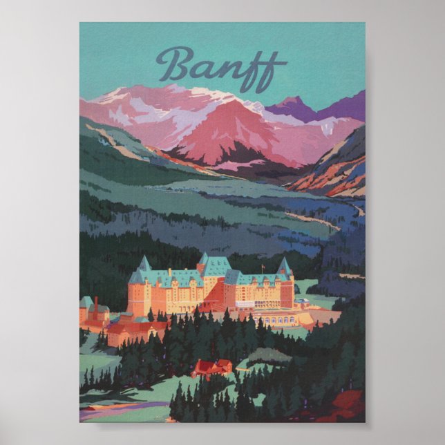 Poster Banff Canada Viagens vintage (Frente)