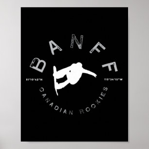 Poster Banff Canadian Rockies Norquay Vintage Snowboardin