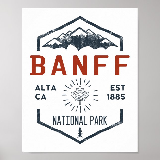 Poster Banff National Park Canada Vintage aflita (Frente)