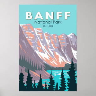 Poster Banff National Park Moraine Lake Vintage