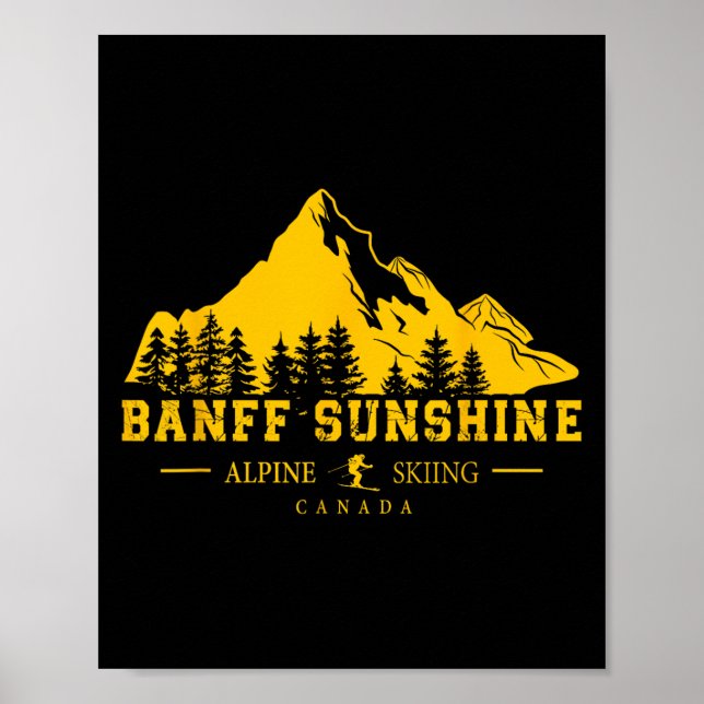 Poster Banff Sunshine Canada Ski Resort Alpine Skiing  (Frente)