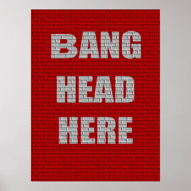 Poster Bang Head Here Office Humor (Frente)