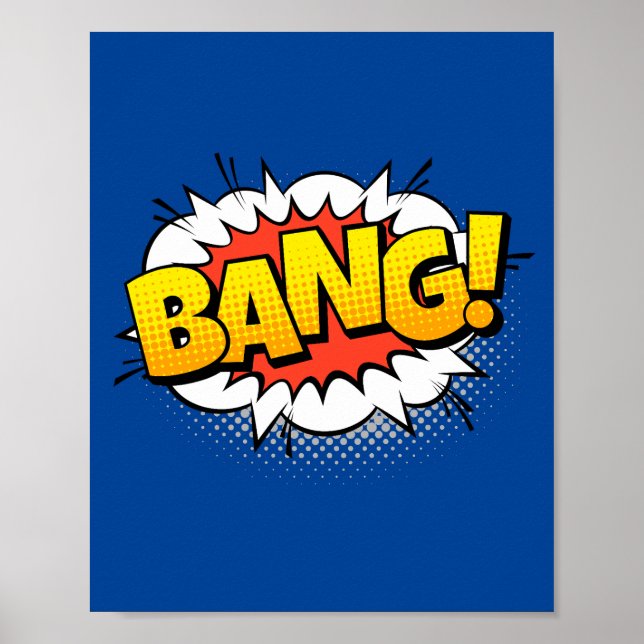Poster Bang! Impacto explosivo em quadrinhos de arte Pop (Frente)