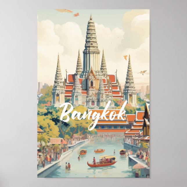 Poster Bangkok Tailândia, famosa Viagem (Frente)