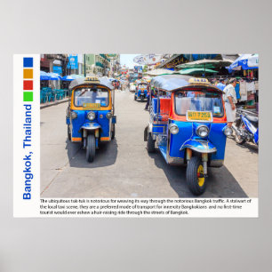 Poster Bangkok, Tailândia, tuk-tuks