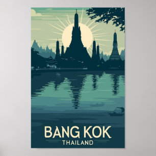 Poster Bangkok Thailand Vintage Familiar Viagem