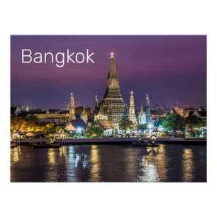 Pôster Bangkok Wat Arun Sunset BKK Tailândia Souvenir