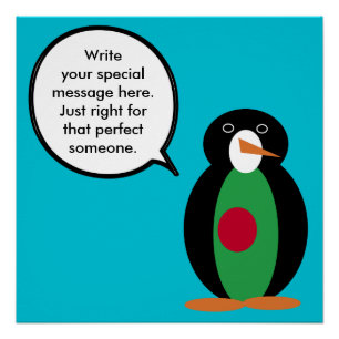 Pôster Bangladesh Falando Sra Pinguim Personalizado