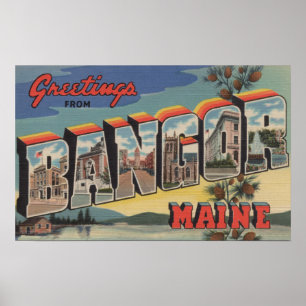 Pôster Bangor, letra ScenesBangor de MaineLarge, MIM