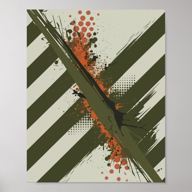 Poster Banhas Diagonais com Placas Laranja (Frente)