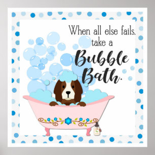 Poster Banheira Bonita Bath Cartografia Cachorro Banheiro