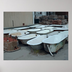 Pôster Banheiras velhas do pé da garra